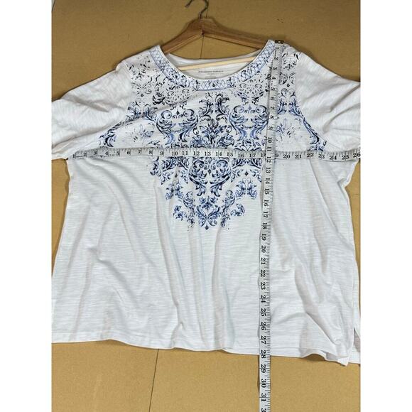 Alison Daley Women’s Top Plus Size 2X Slub Knit Cotton Blend Lightweight Print - Picture 6 of 6